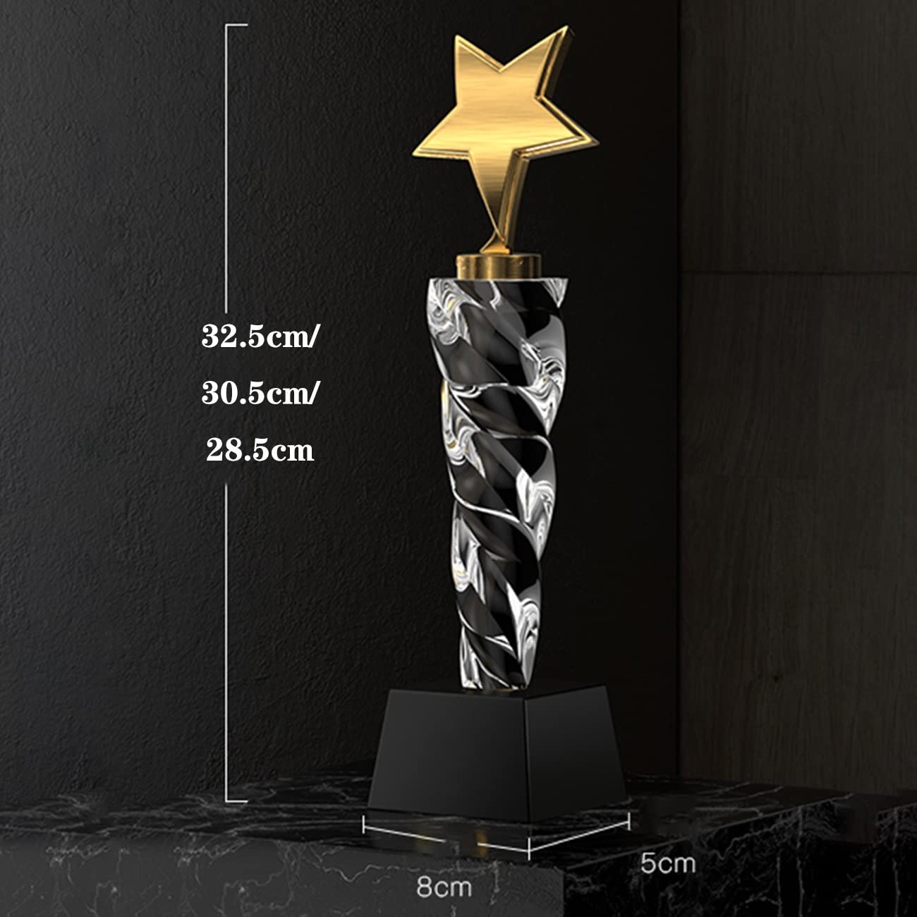  Gold Star Crystal Rounded Tower Award 