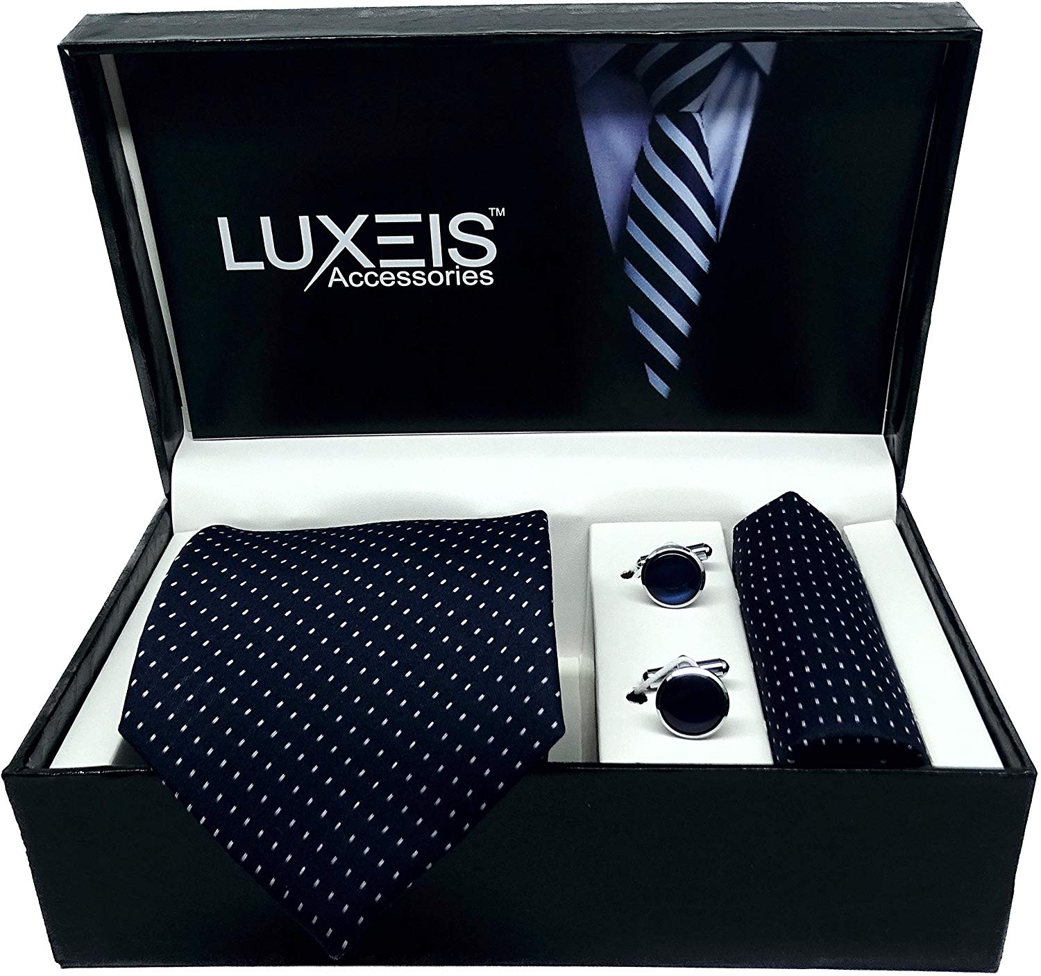  CASUAL WEAVED POLYESTER NECK TIC WITH CUFFLING SET 