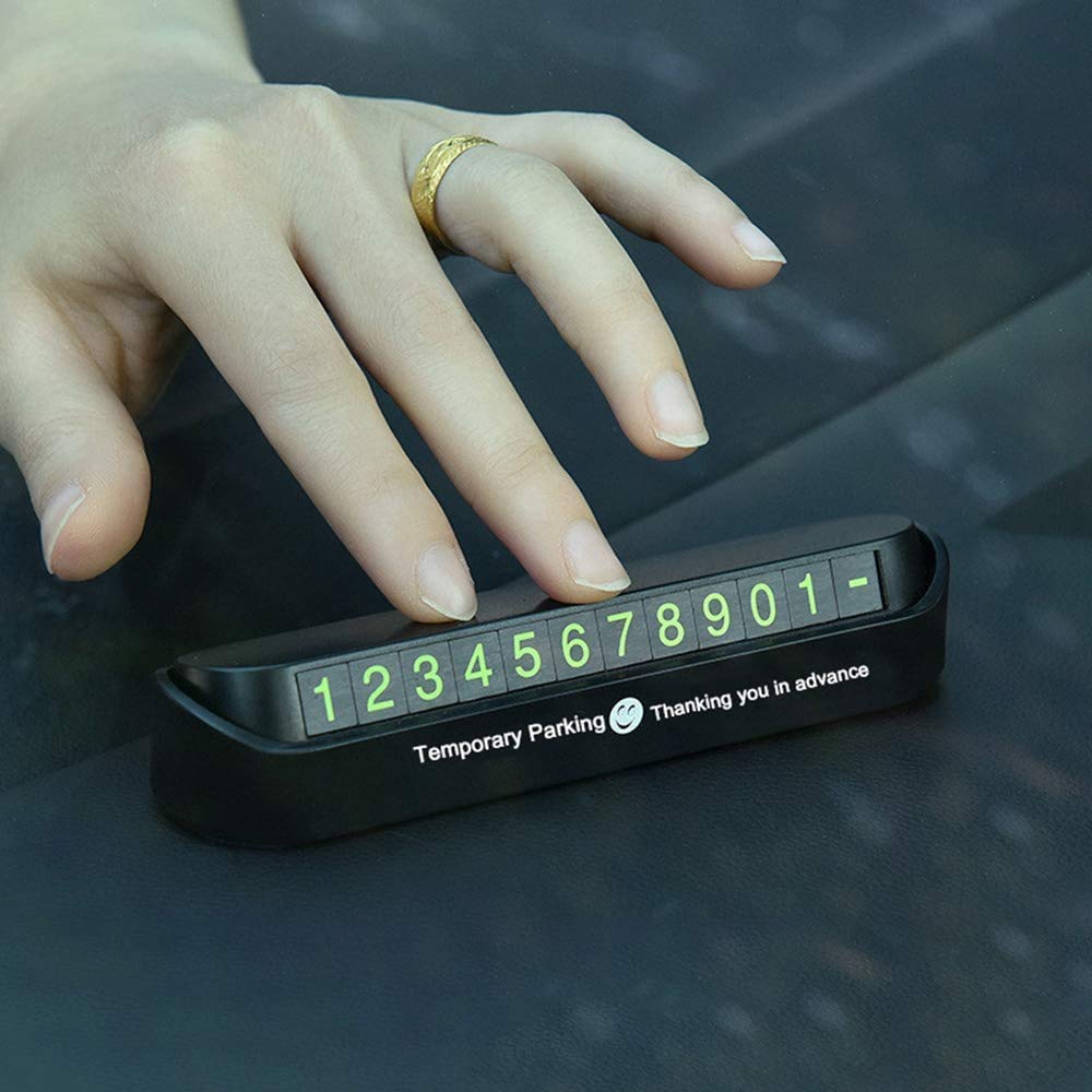   Luminous Temporary Car Parking Card Display Phone Number Plate 