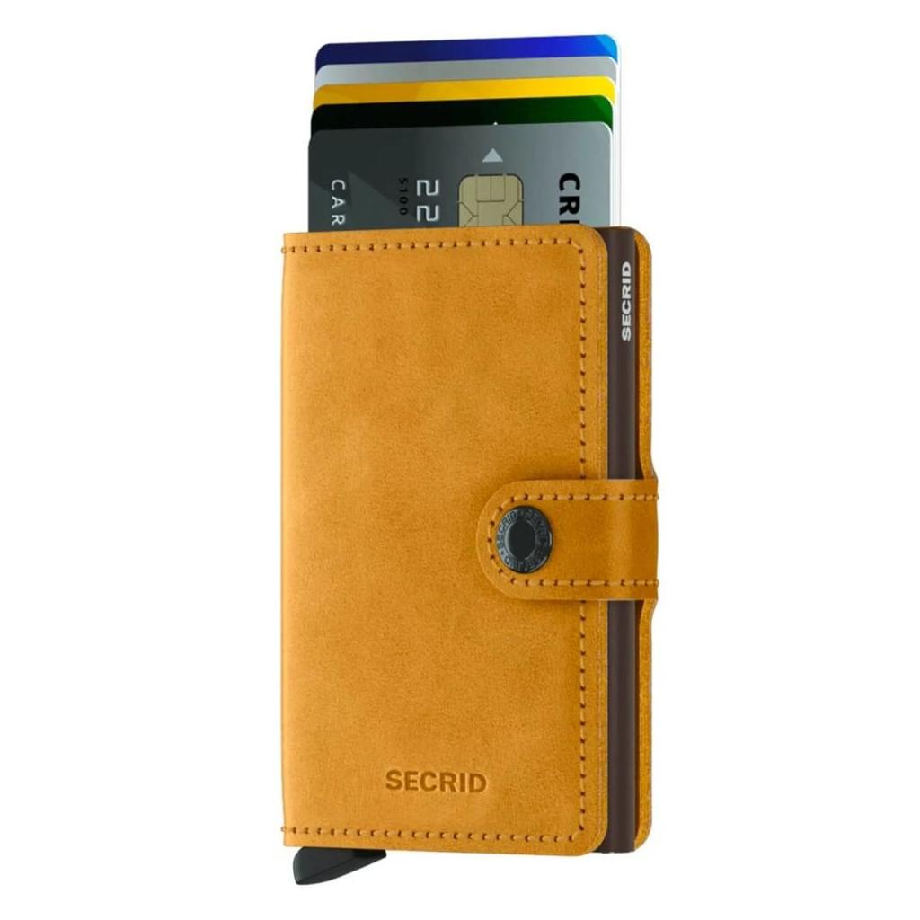  CarrKen Men & Women Casual Yellow Genuine Leather RFID Card Holder 