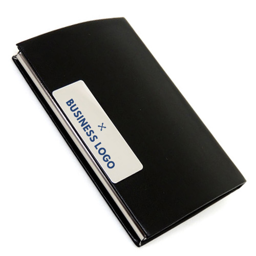  Customized Matt Black customized Design Leatherette Card Holder 