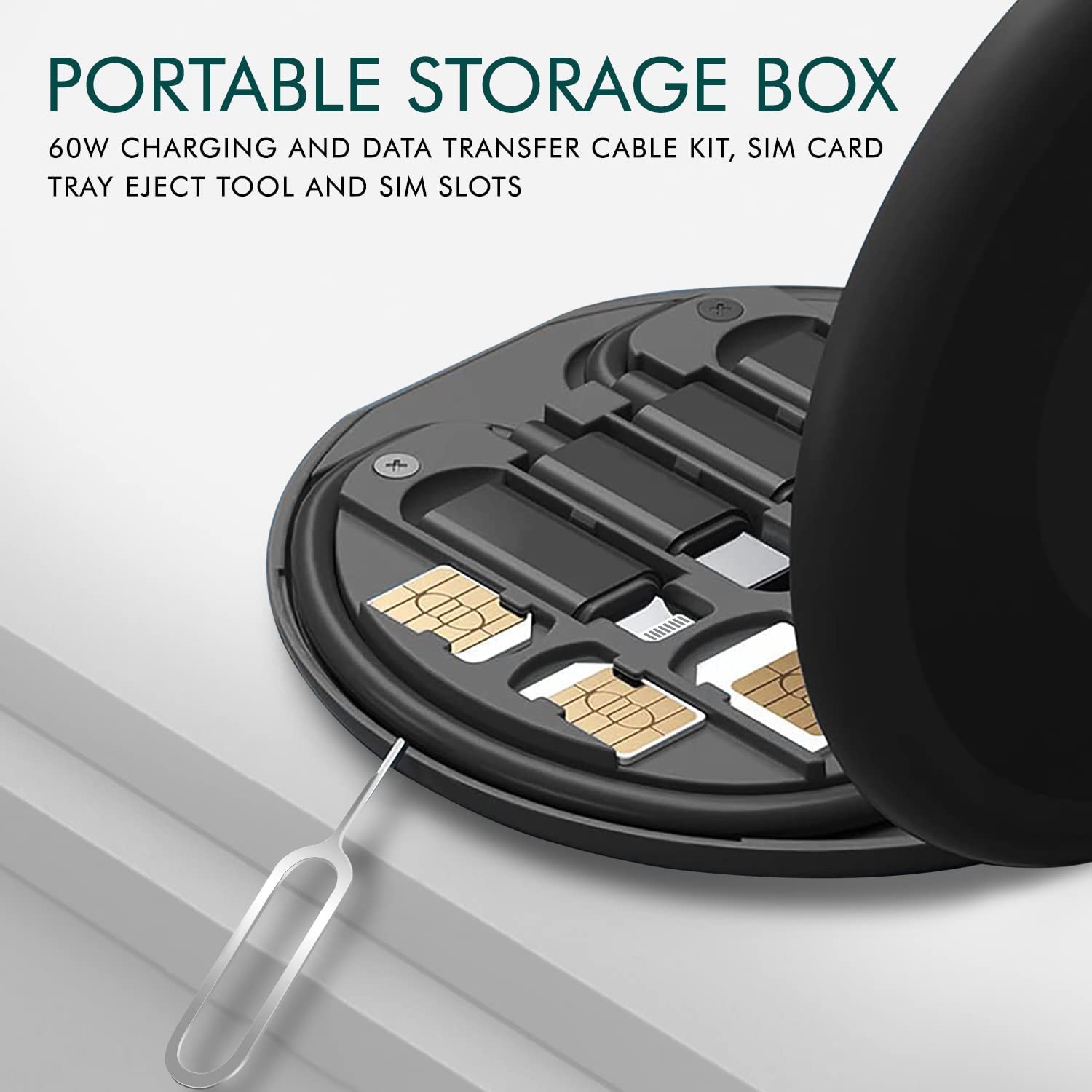  Crox Pocket Travel Data Transfer Tool, Multi-Type Phone Micro USB cable  