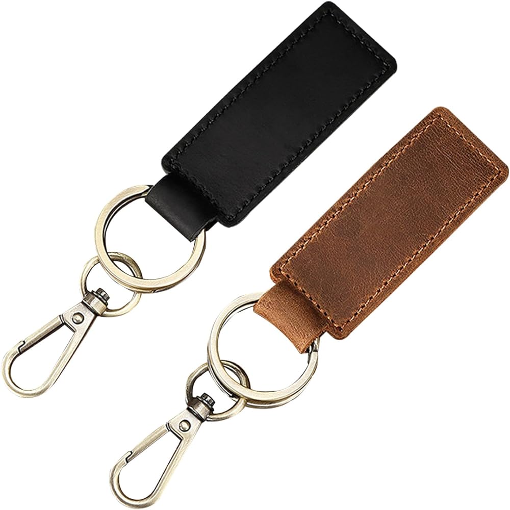  Leather Car Keychain,Universal Car Keyring Holder 