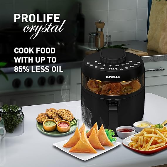  Havells Air Fryer with 5L capacity and Touch Screen and Auto Start with 8 Presets Menu 