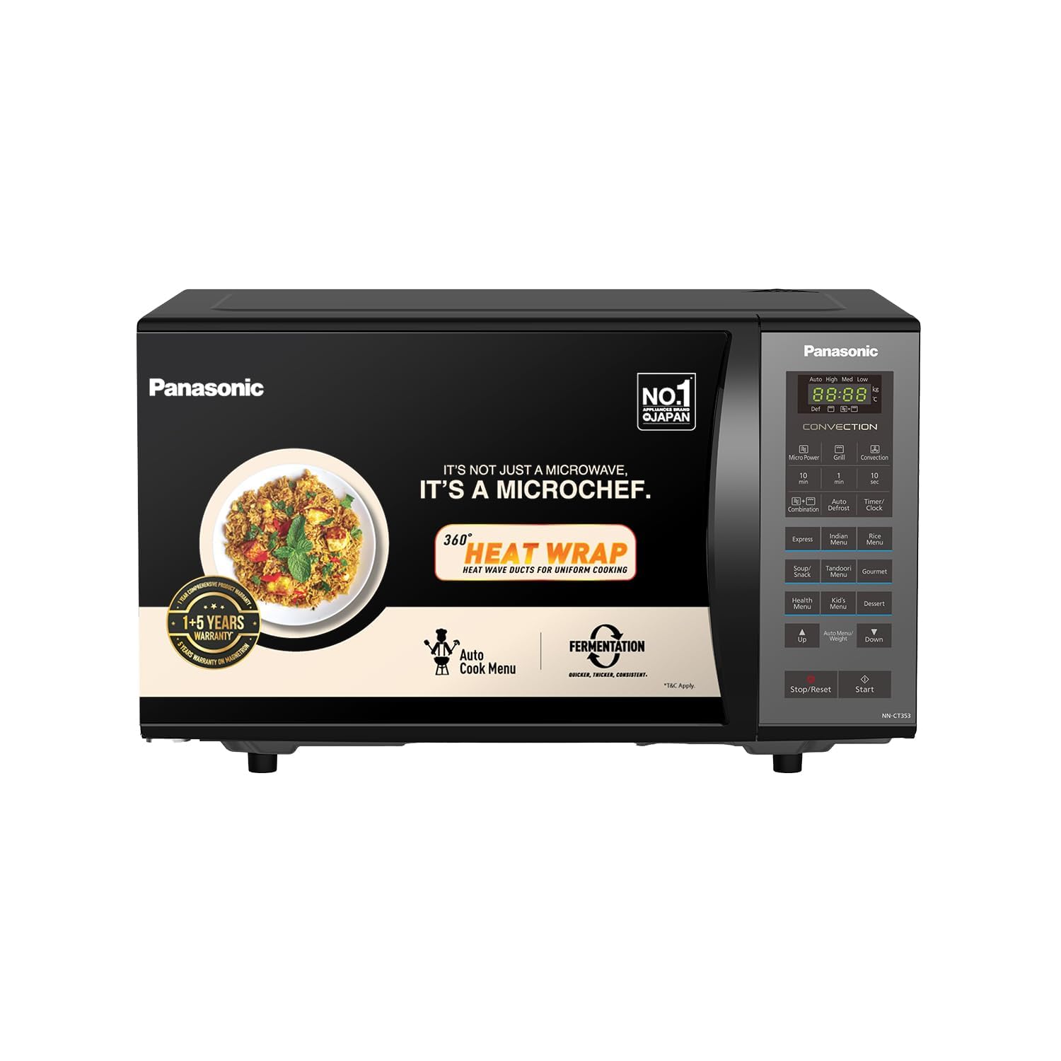  Panasonic 23L Convection Microwave Oven(NN-CT353BFDG,Black Mirror, 360  Heat Wrap 