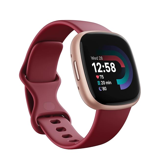  Fitbit Versa 4 Fitness Watch (Beet Juice/Copper Rose Aluminium)  