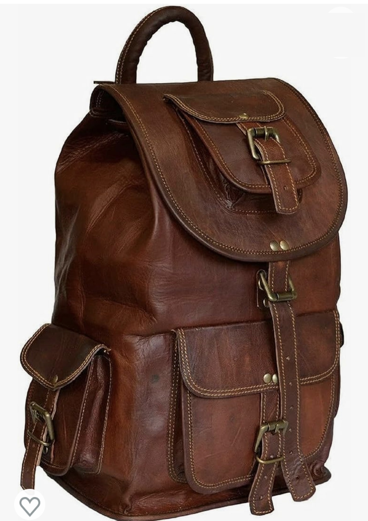  Parrys Leather Rustic Vintage leather Backpack Bag 