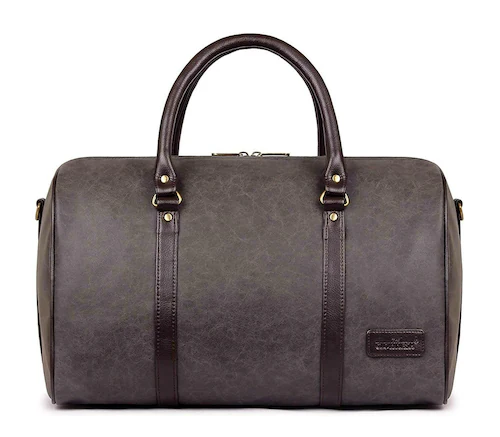  Clownfish Grey Textured Leatherette Stylish Spacious Weekender Duffle Bag 