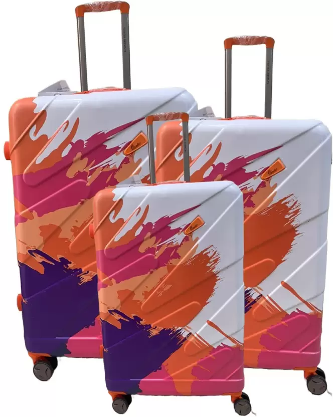  VIP Hard Body Picasso Orange Strolley Suitcase 