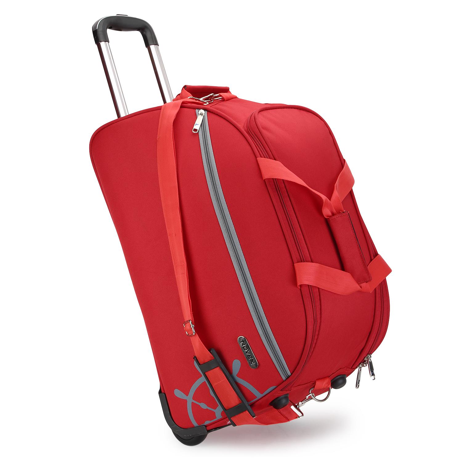  NOVEX Canyon Soft Sided Travel Duffle Trolley Bag-Red 