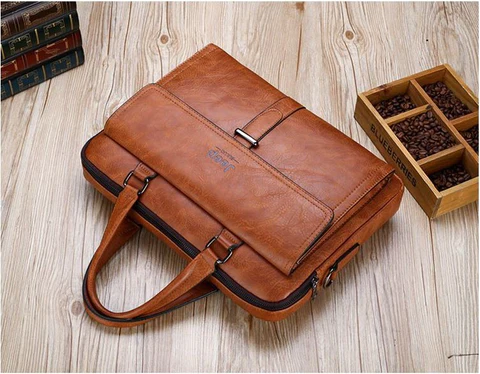  JEEP BULUO s Large Capacity Leather Laptop Bag  