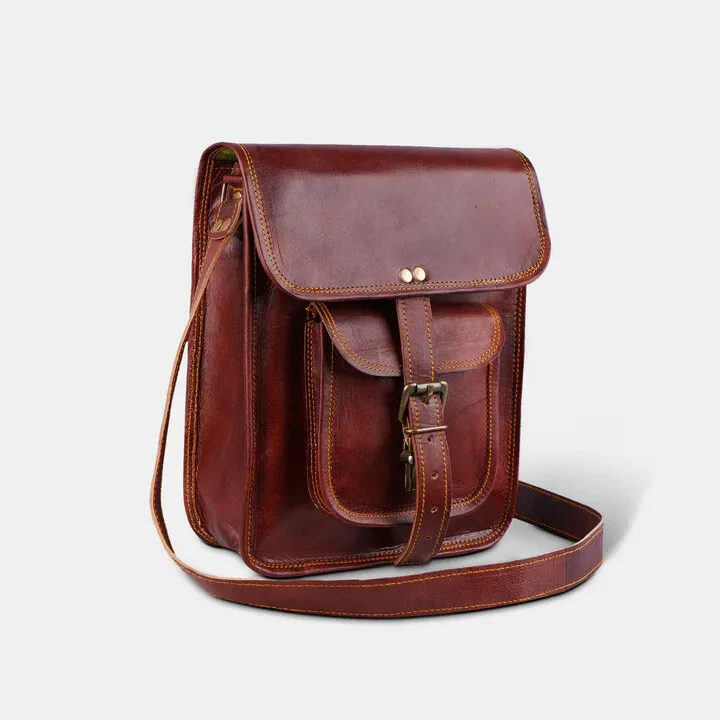  Vintage Leather Shoulder Bag Unisex 