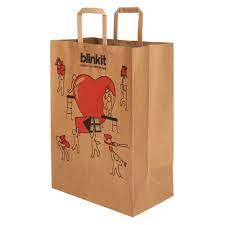  Grocery paper bags Flat Handle Carry bag 