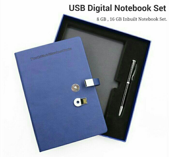  2 in 1 set Of Digital Dairy with USB Drive and Metal Pen 