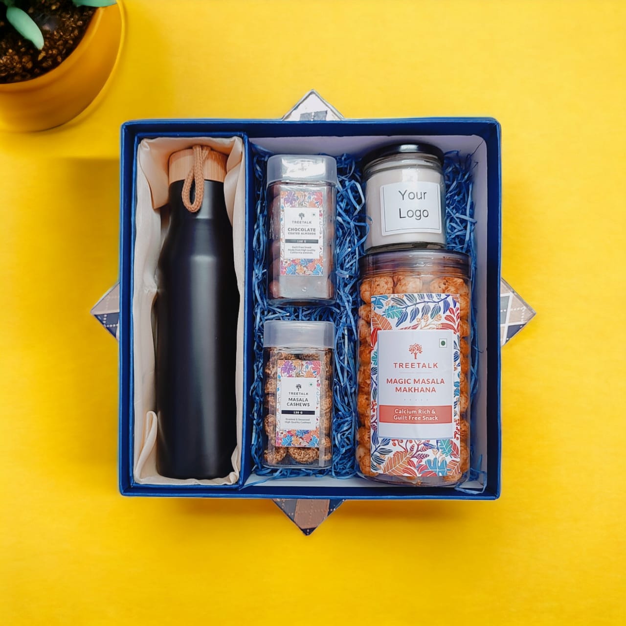  5 in 1 Customise Welcome Kit Insulated Bottle with 2 chocolate and 1 cookie jar with candle 