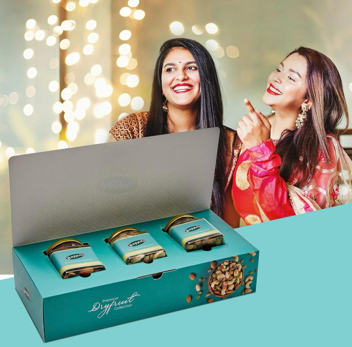  Dry Fruit Celebrations Premium Gift of California Almonds, Premium Cashews & Raisins, 100 g + 100 g + 125 g  