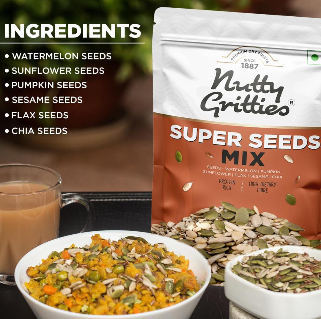  Nutty Gritties Super Seeds Mix with 200 gm Mix Of Dry Fruit and Seeds 