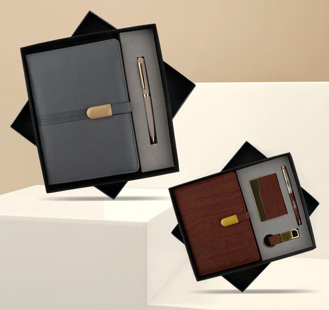  Hard Bound Leather Set 2&3 in 1 combo set with Pen , Card holder and key chain 