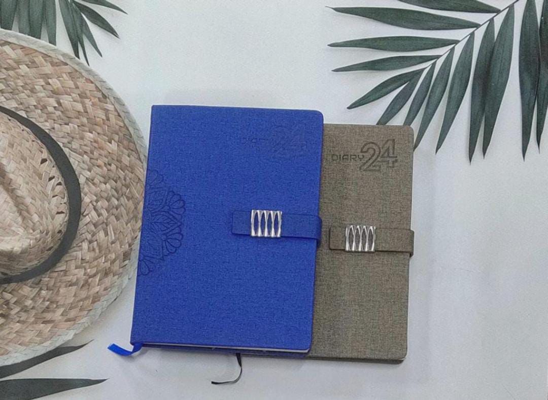  Cool Blue Grey Embossed Personalized diary 