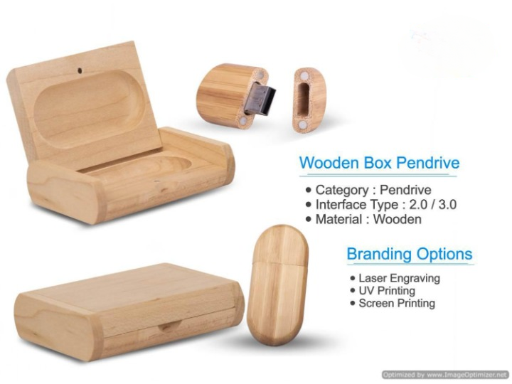  Eco friendly Bamboo Wooden Box and USB Drive 