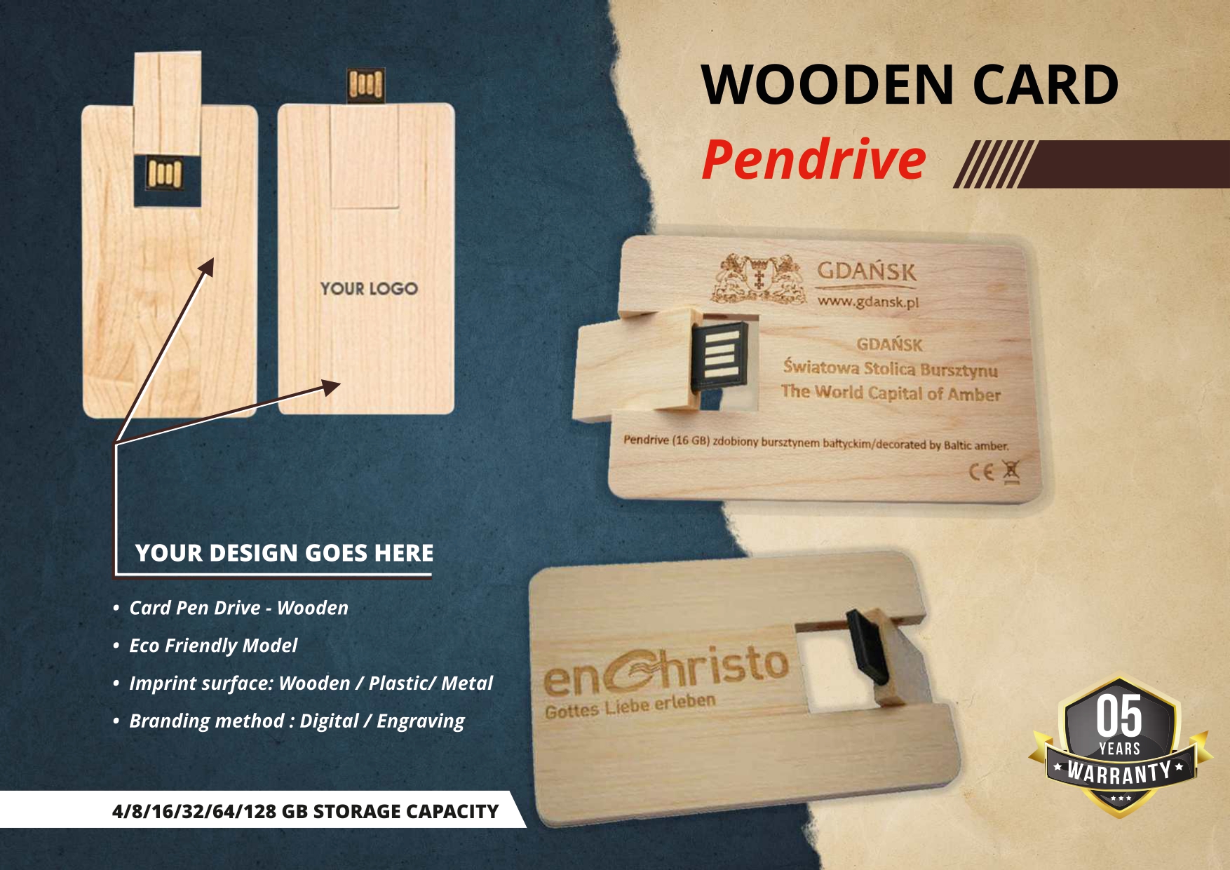  Eco Friendly Model Wooden Card Pen Drive  