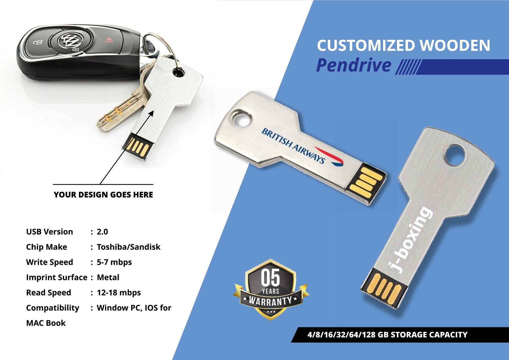  Customizable USB keys shape pen drive 