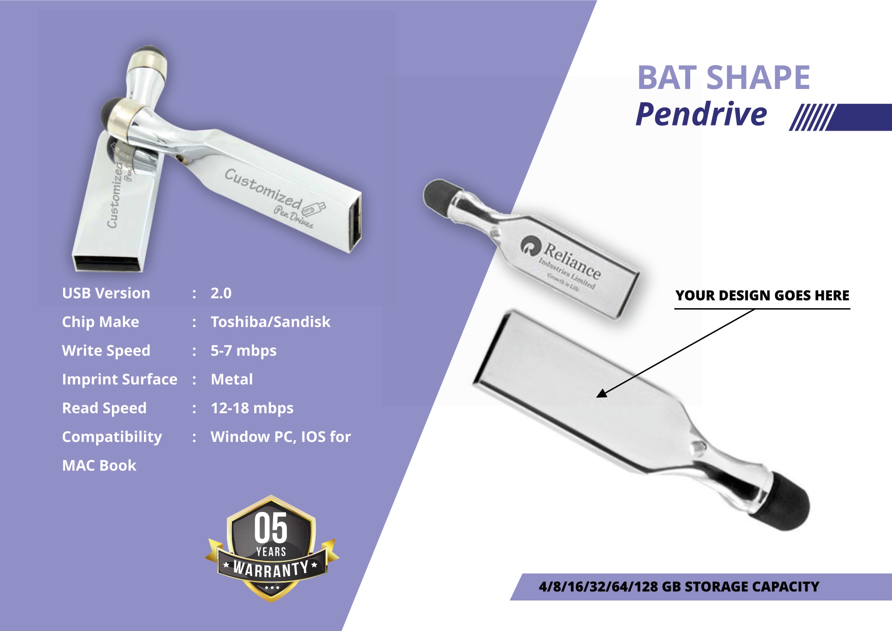  Customized Bat shape pen drive  