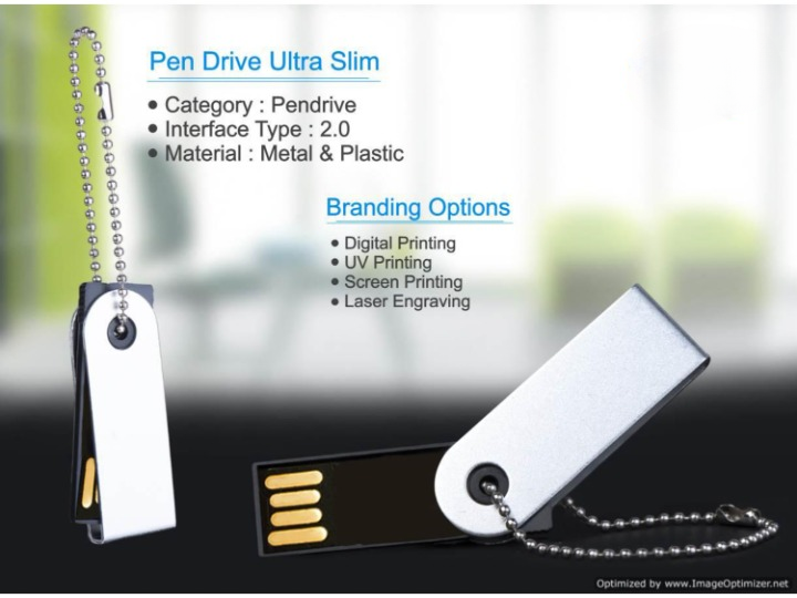  Metal Custom Keychain ultra slim pen drive 