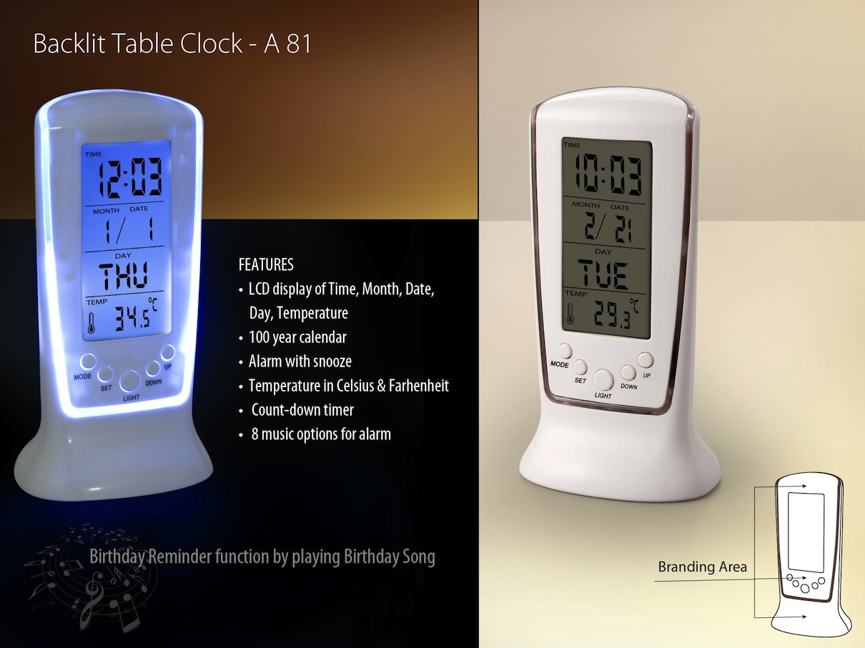  Backlit Digital LED Table Alarm Clock  