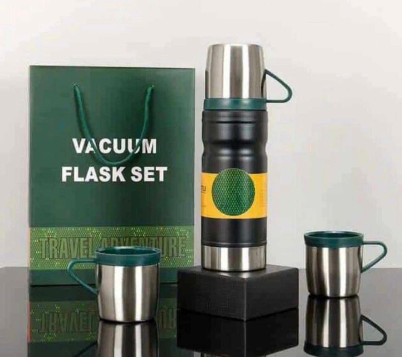  Thermos Flask with Cup, 24 Hrs Hot and Cold Thermosteel Water Bottle with Vacuum Insulated Mug, 680 ml, 