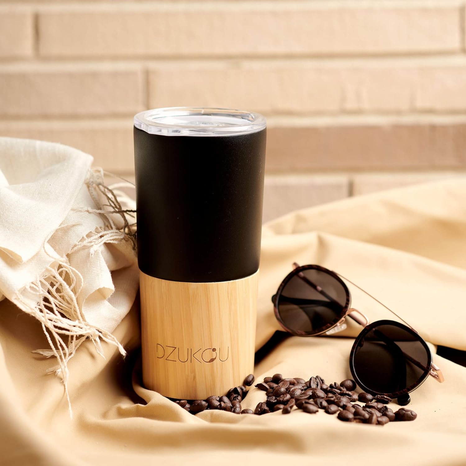  Bamboo and Stainless Steel Coffee Tumbler - 470 ml Bottle 