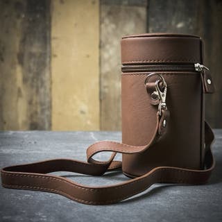 Pinder Brothers Brown Leather Travel Bar Whisky Set