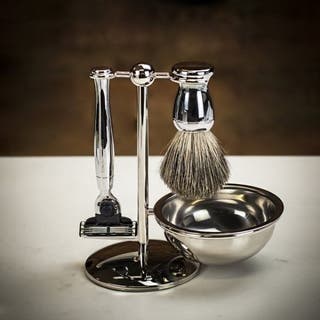 Edwin Jagger 4 Piece Mach3 Shaving Set - Nickel