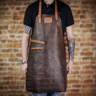 Crafted Rustic Leather Apron - Brown