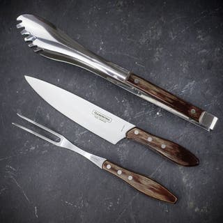 Tramontina Three Piece BBQ Set - Brown