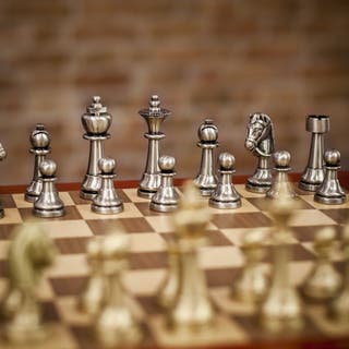 Italfama Solid Brass Staunton Chess Pieces - Medium