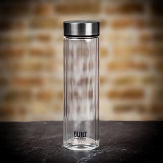 Built Tiempo Insulated 450ml  Glass Water Bottle - Charcoal