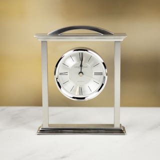 Silver Tone Mantel Clock
