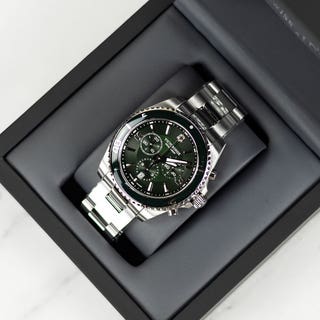 Maverick Chrono 43mm Watch - Green Dial, Stainless Steel Strap