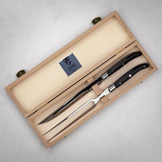 Laguiole Carving Set With Ebony Wood Handle