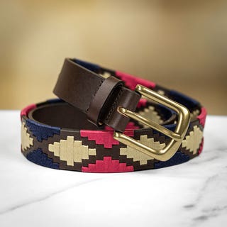 Polo Belt - Pink/Navy/White