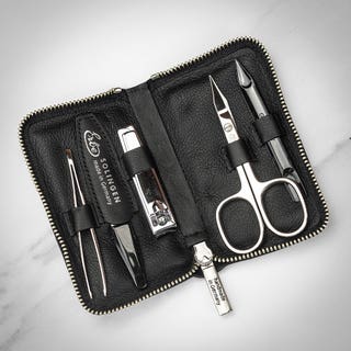 Luxury Leather Manicure Set - Black