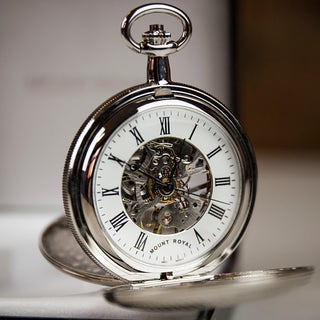 Mount Royal Double Hunter Skeleton Pocket Watch Mount Royal