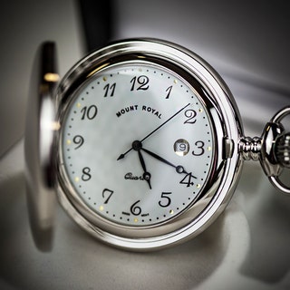 Mount Royal Full Hunter Pocket Watch - Chrome Plated