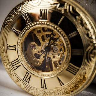 Mount Royal Gold Plated Half Hunter Skeleton Pocket Watch