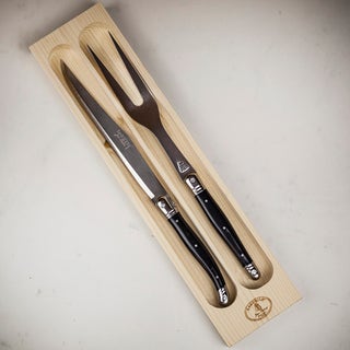 Jean Dubost Laguiole Two Piece Carving Set with Black Handle