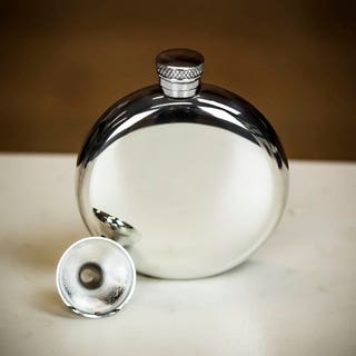 English Pewter Co Round Pewter Hip Flask - 6oz