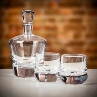 LSA International Heavyweight Cut Glass Whisky Set