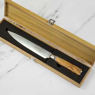 Olivewood 20cm Damascus Carving Knife
