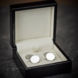 Farrar & Tanner Solid Sterling Silver Round Chain Cufflinks